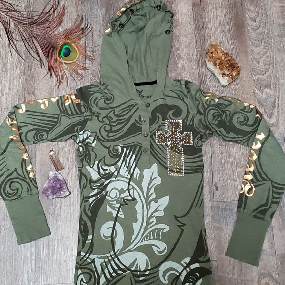 Rebel Spirit Tops - Rebel Spirit Embellished Long Sleeve T-Shirt